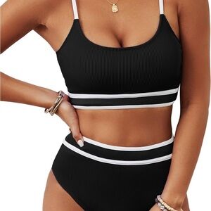 Black and White Sporty Bikini Set